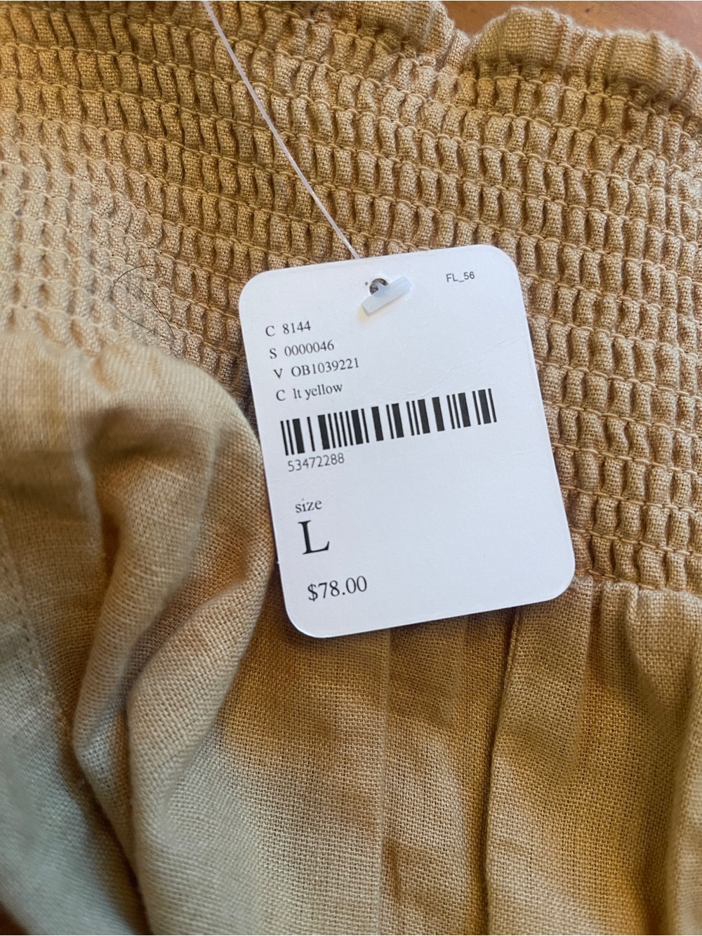 Free People Marguerita Maxi Skirt Golden Yellow Pull-On Cotton Linen Sz L NWT - Picture 6 of 13